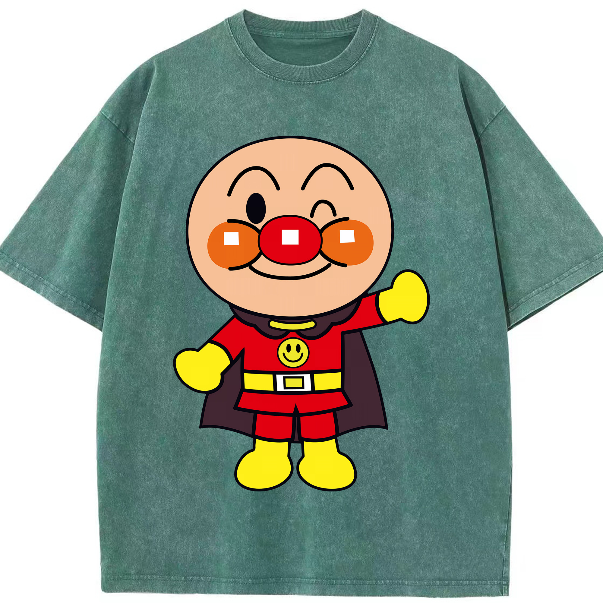 （画像用） アンパンマン Anpanman 綿100% ヴィンテージ風 半袖Tシャツ（フロントプリント）